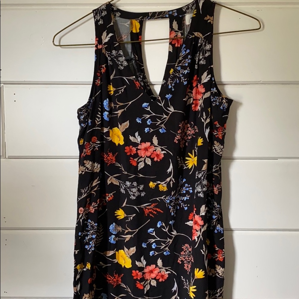 Black and Colorful Floral Tank Top Old Navy Dress